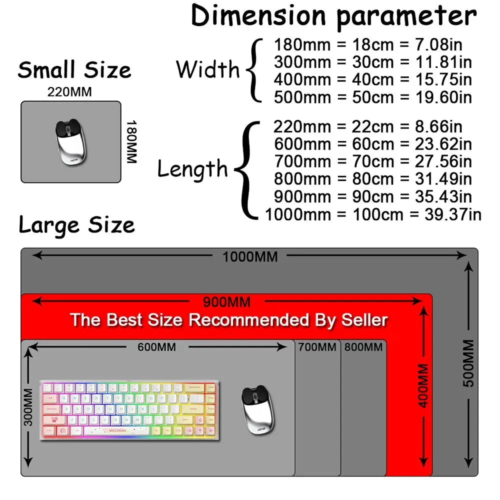 90x40cm Gaming Mouse Pad with Locking Edge