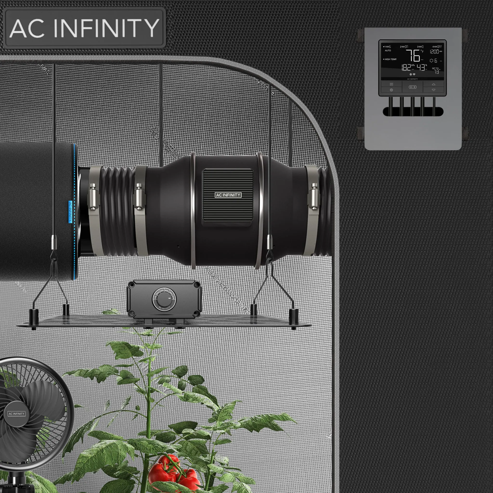 AC Infinity CLOUDLINE PRO T6, Quiet Inline Duct Fan System With Temperature Humidity Vpd Controller, 6-Inch
