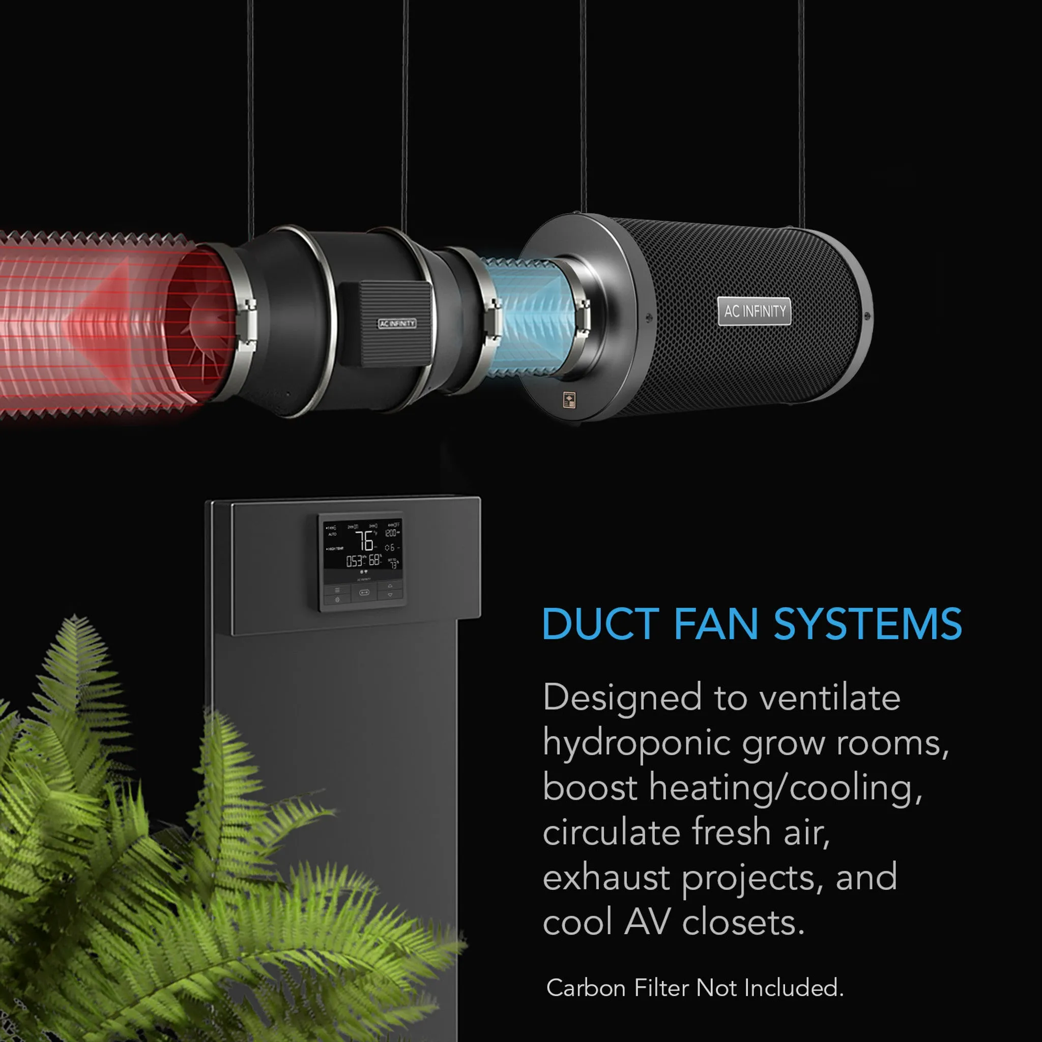 AC Infinity CLOUDLINE PRO T6, Quiet Inline Duct Fan System With Temperature Humidity Vpd Controller, 6-Inch