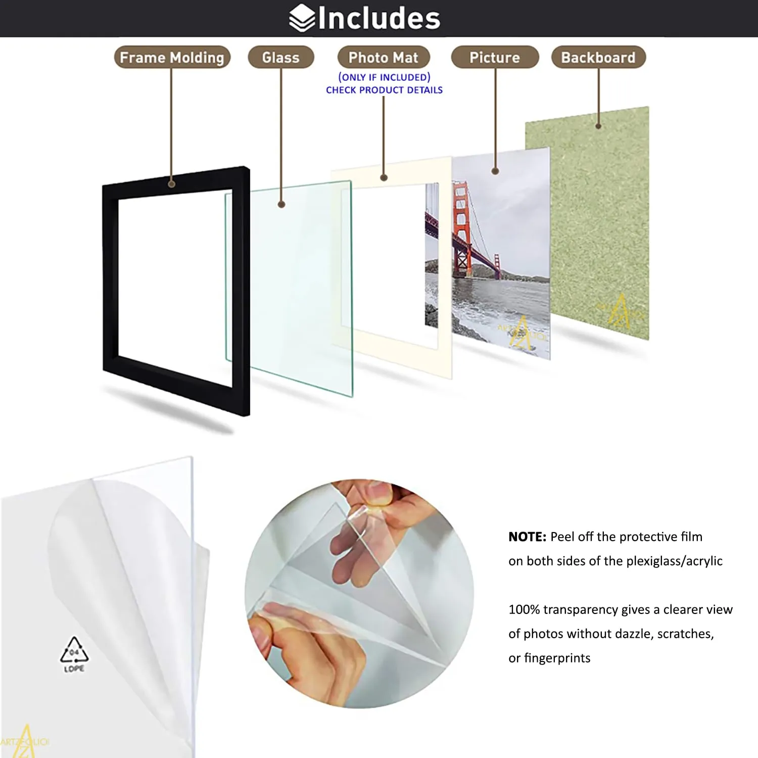 ArtzFolio Wall Photo Frame D460 | Wall Photo Frame Collage for Living Room | Picture Frames Home & Wall Decoration | Golden | Set of 3 Units | 5x7inch