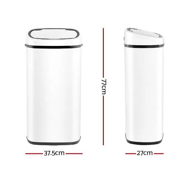 Automatic Motion Sensor Rubbish Bin 68L - White
