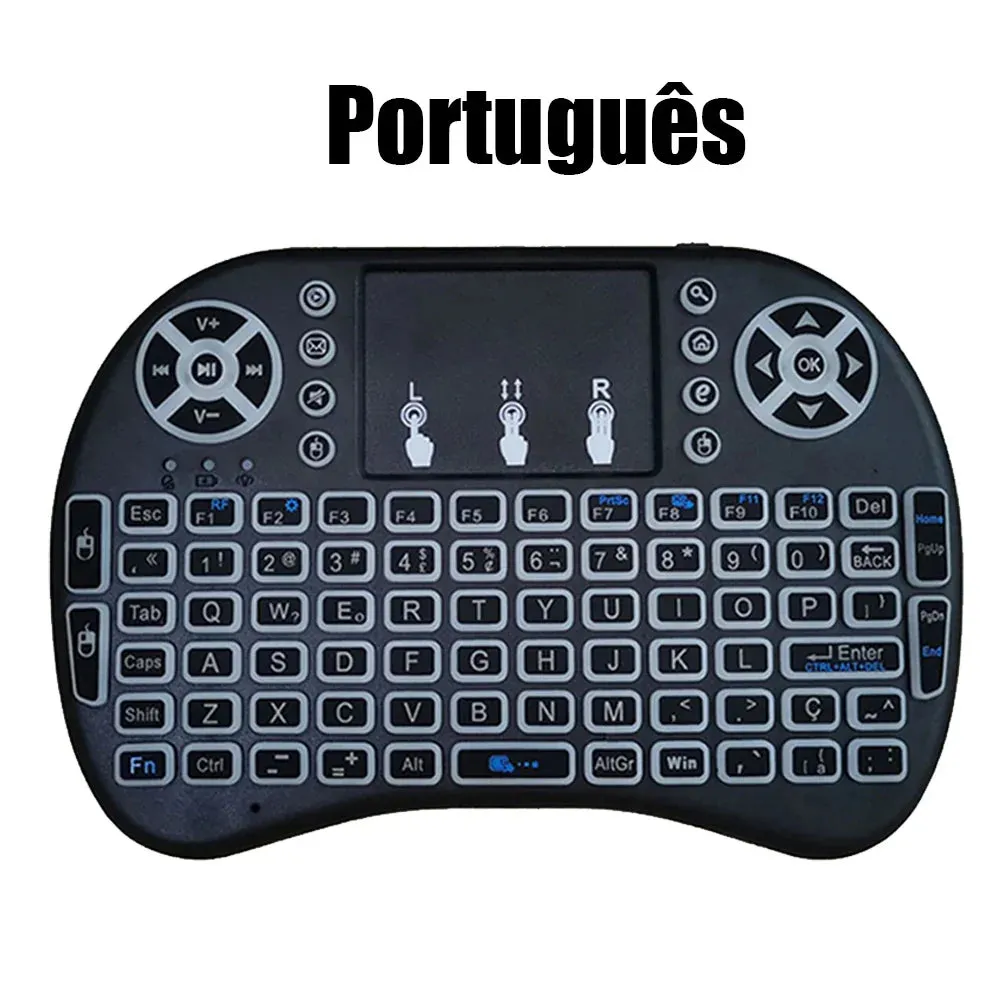 Backlit Mini Wireless Keyboard For Pc Android Tv Box - 2.4G Air Mouse With Touchpad - I8 Arabic French Spanish Russian