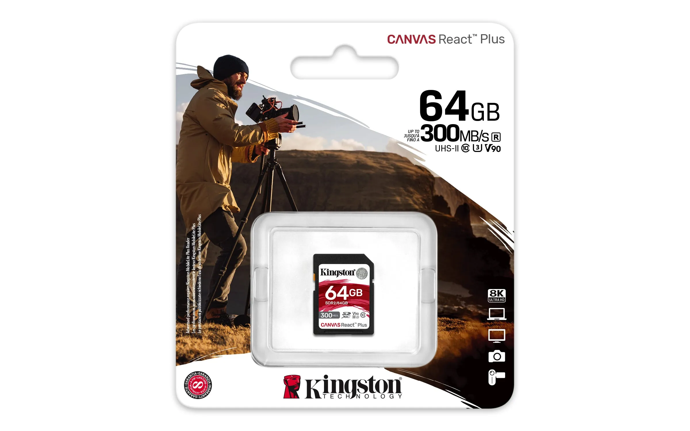 Card 64Gb Kingston Canvas React Plus Sdxc 300Mb/S