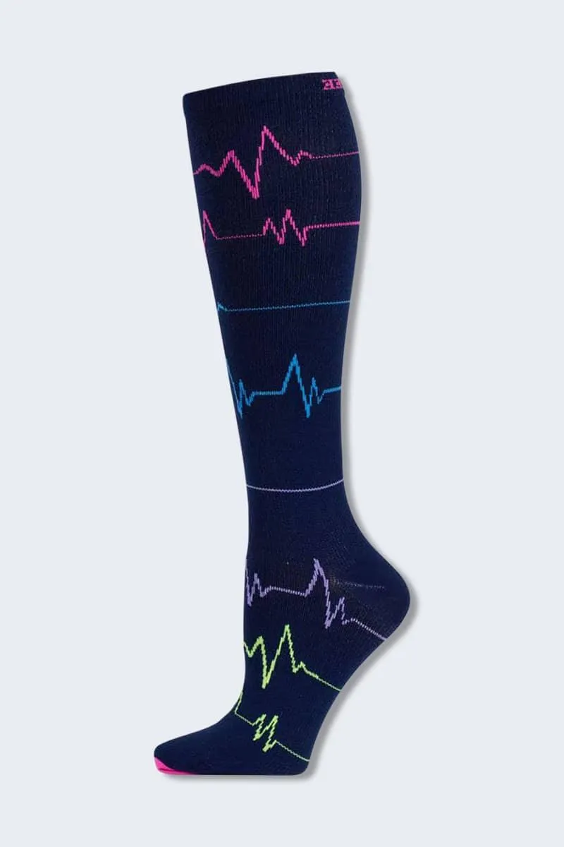 Cherokee Women’s 8-12mmHg Support Socks ECG ZigZag
