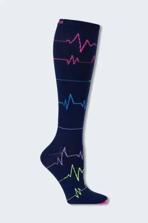 Cherokee Women’s 8-12mmHg Support Socks ECG ZigZag