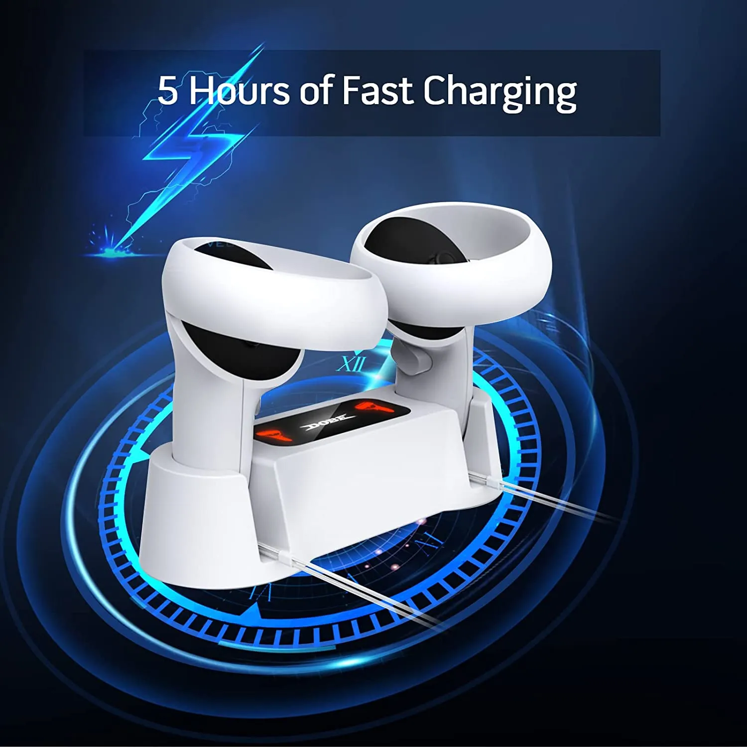 Dobe Fast Charging Dock for Meta Quest 2 VR Controllers With 2 Rechargeable Batteries
