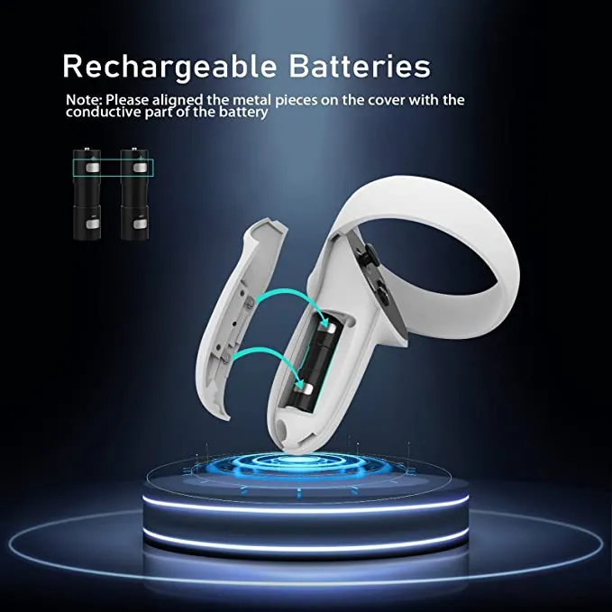 Dobe Fast Charging Dock for Meta Quest 2 VR Controllers With 2 Rechargeable Batteries