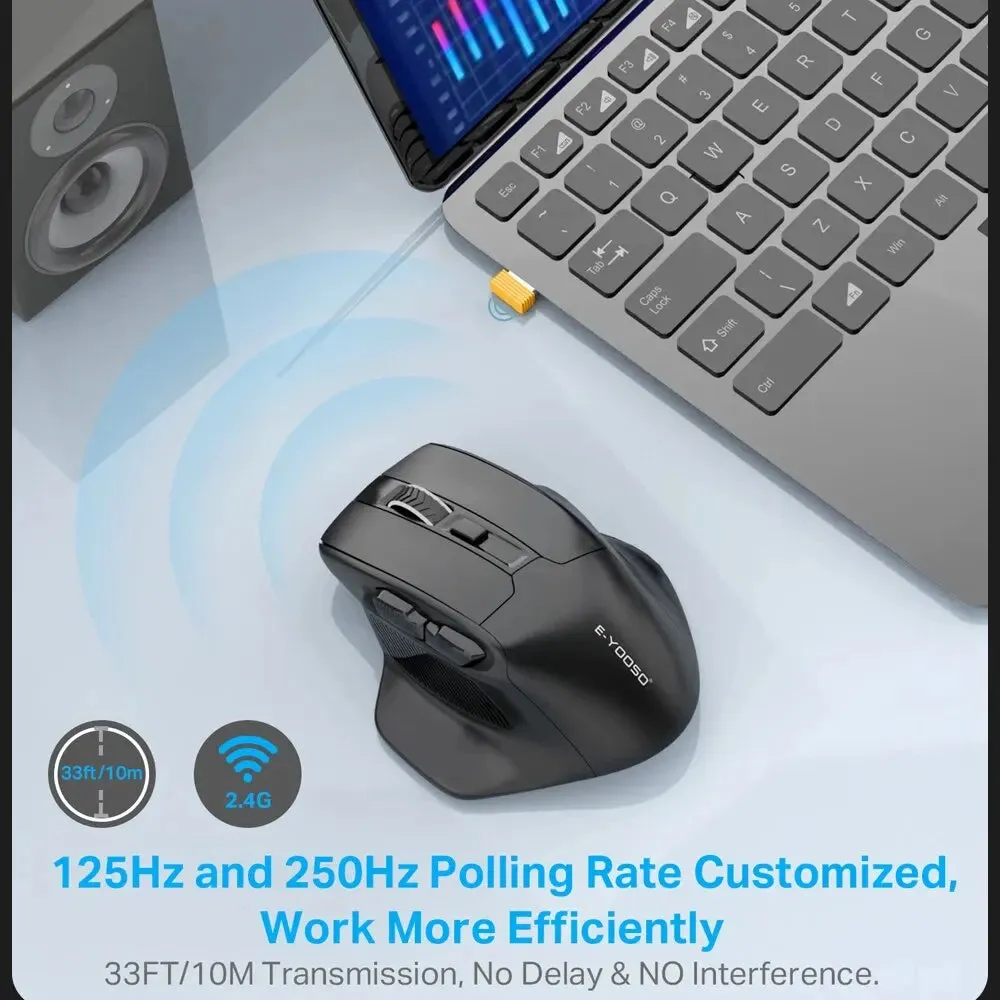 E Yooso x 31 Wireless Gaming Mouse for Big Hands 4800 Dpi 5 Buttons Paw3212 Sensor