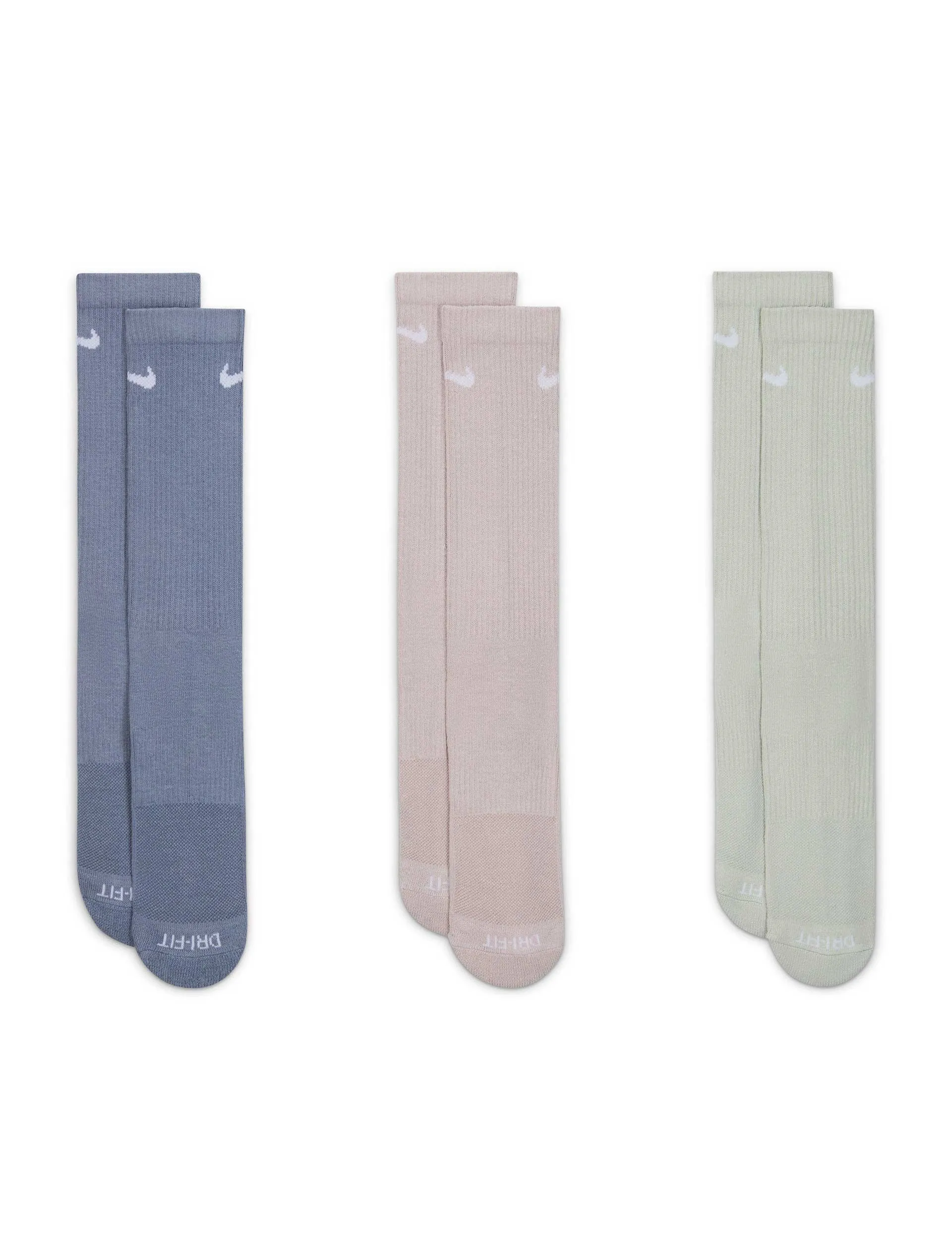 Everyday Plus Cushioned Socks (3 Pairs) - Blue/Pink/Green