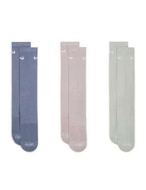 Everyday Plus Cushioned Socks (3 Pairs) - Blue/Pink/Green