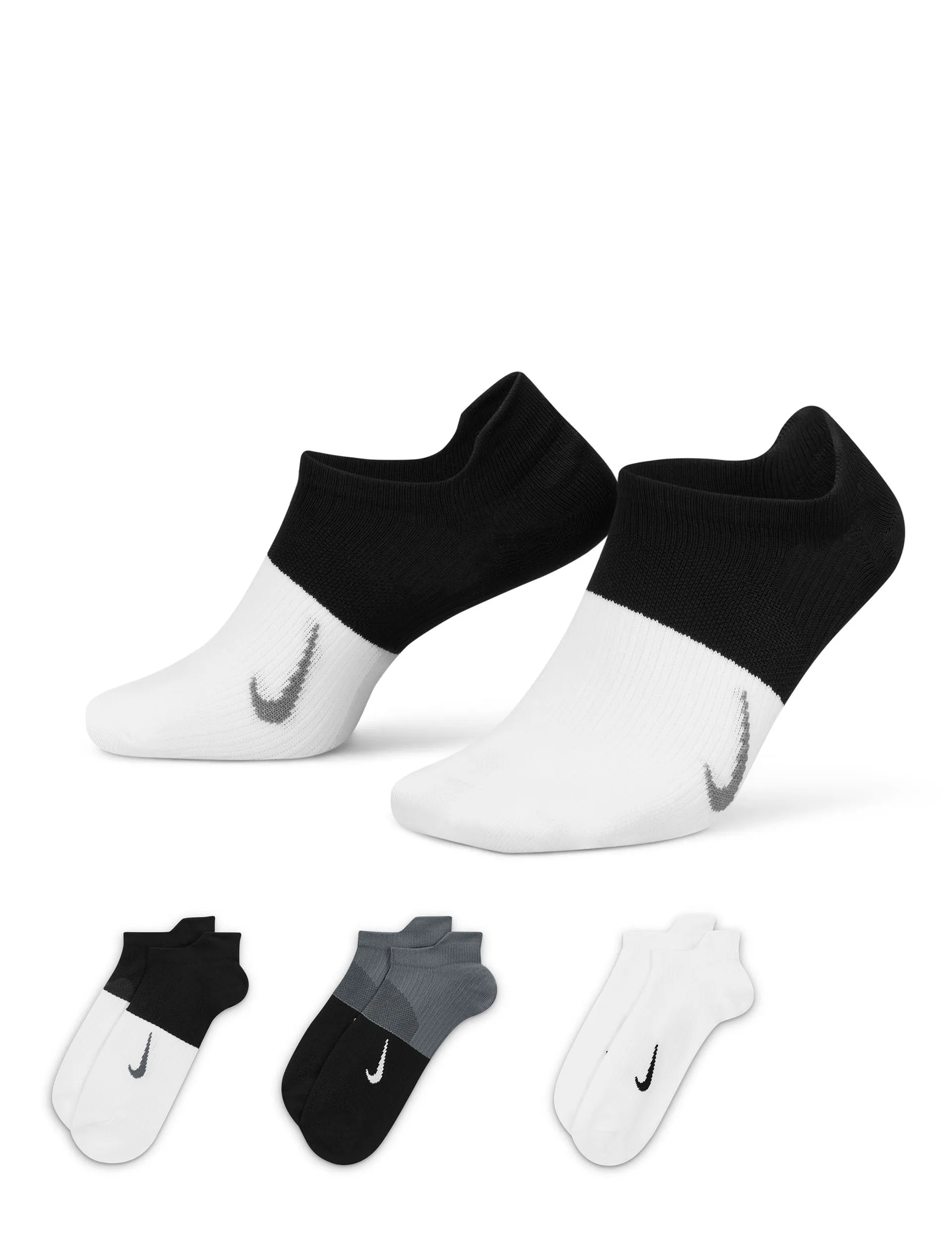 Everyday Plus Lightweight Socks (3 Pairs) - White/Black/Grey