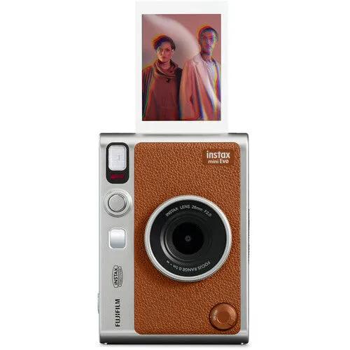 FUJIFILM INSTAX MINI EVO Hybrid Instant Camera - Brown