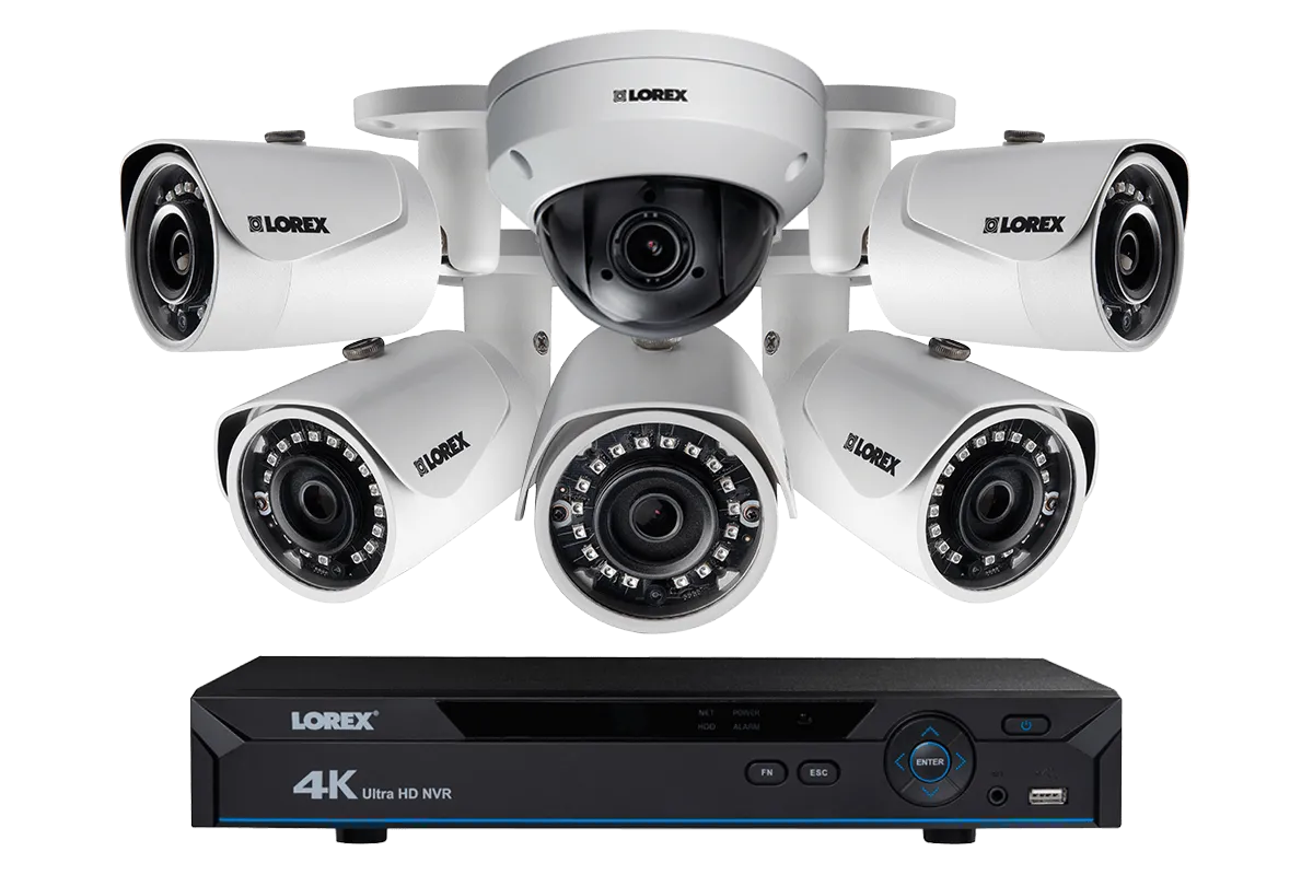 IP Camera System with 6 Security Cameras & Lorex Cloud Connectivity