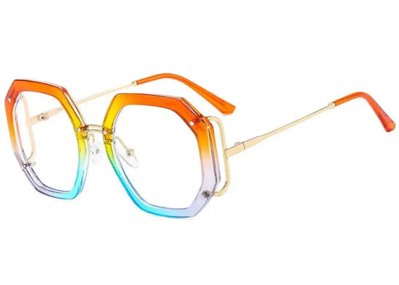 Large Polygon Anti Blue Glasses
