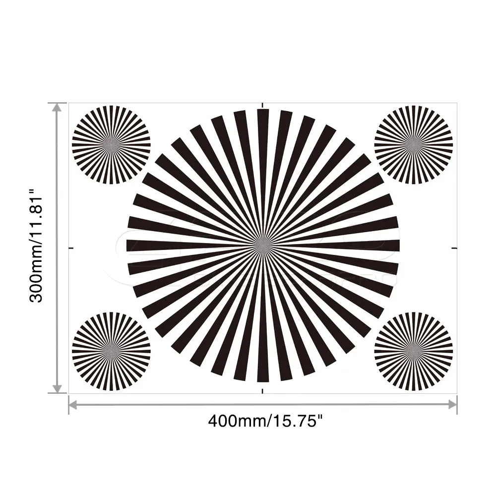 Lens Backfocus Test Chart 400x300mm 36 cycles with corner stars
