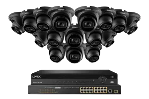 Lorex 4K 32-Channel Nocturnal NVR System with Nocturnal 3 IP Smart Dome Security Cameras with Real-Time 30FPS Recording and Listen-in Audio