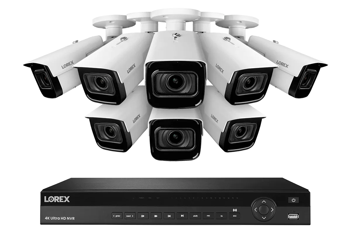 Lorex Nocturnal 3 4K 16-Channel 4TB Wired NVR System with Smart IP Cameras, 30FPS Recording and Motorized Varifocal Zoom Lenses