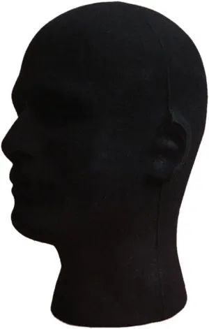 Male Styrofoam Wig Head Model Mannequin Black