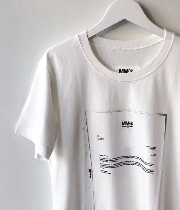 MM6 MAISON MARGIELA/RECORDING PAPER PRINTED TEE(WHITE)