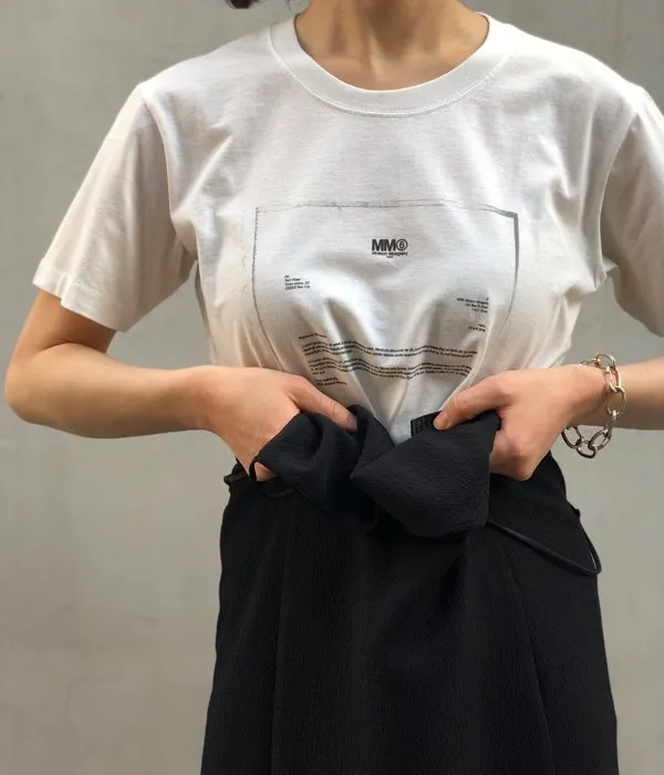 MM6 MAISON MARGIELA/RECORDING PAPER PRINTED TEE(WHITE)
