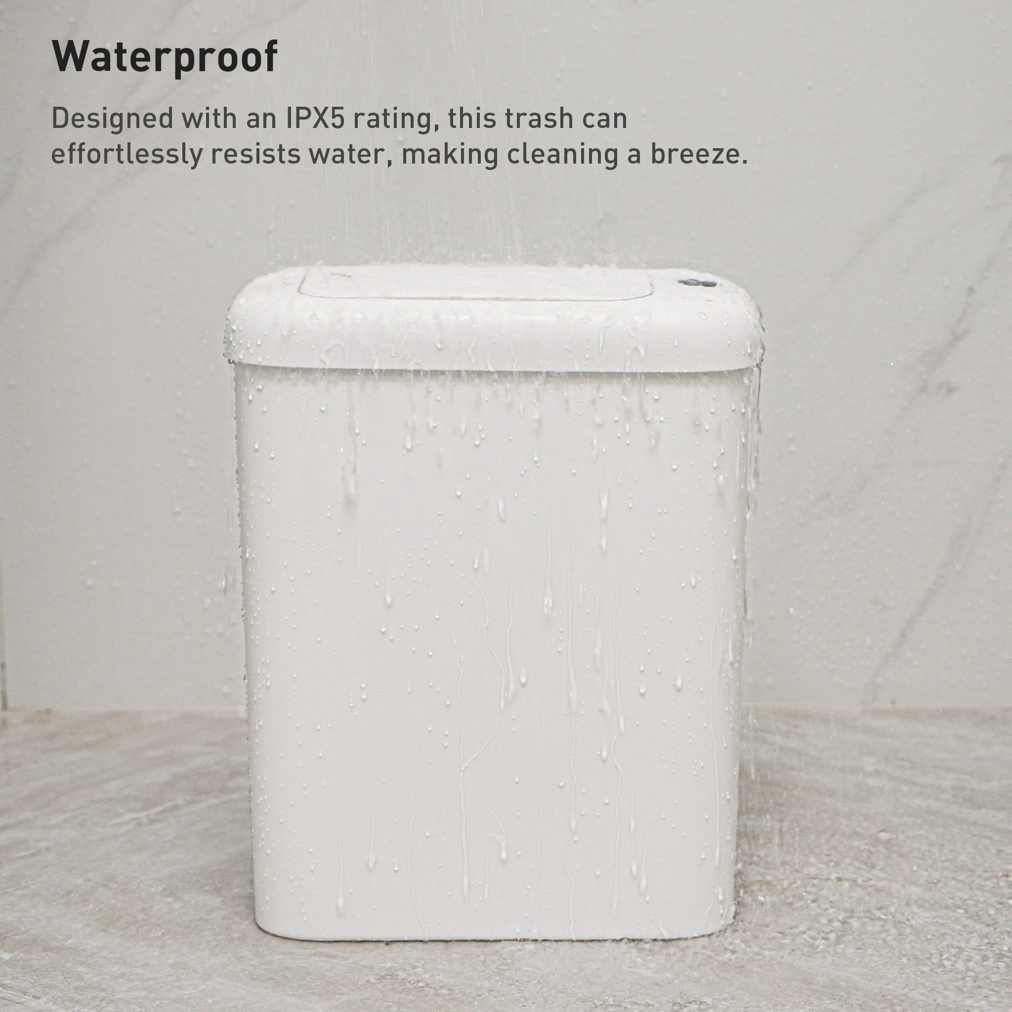 Morandi Slim Bathroom Trash Can - 10L /2.6 Gallon - White
