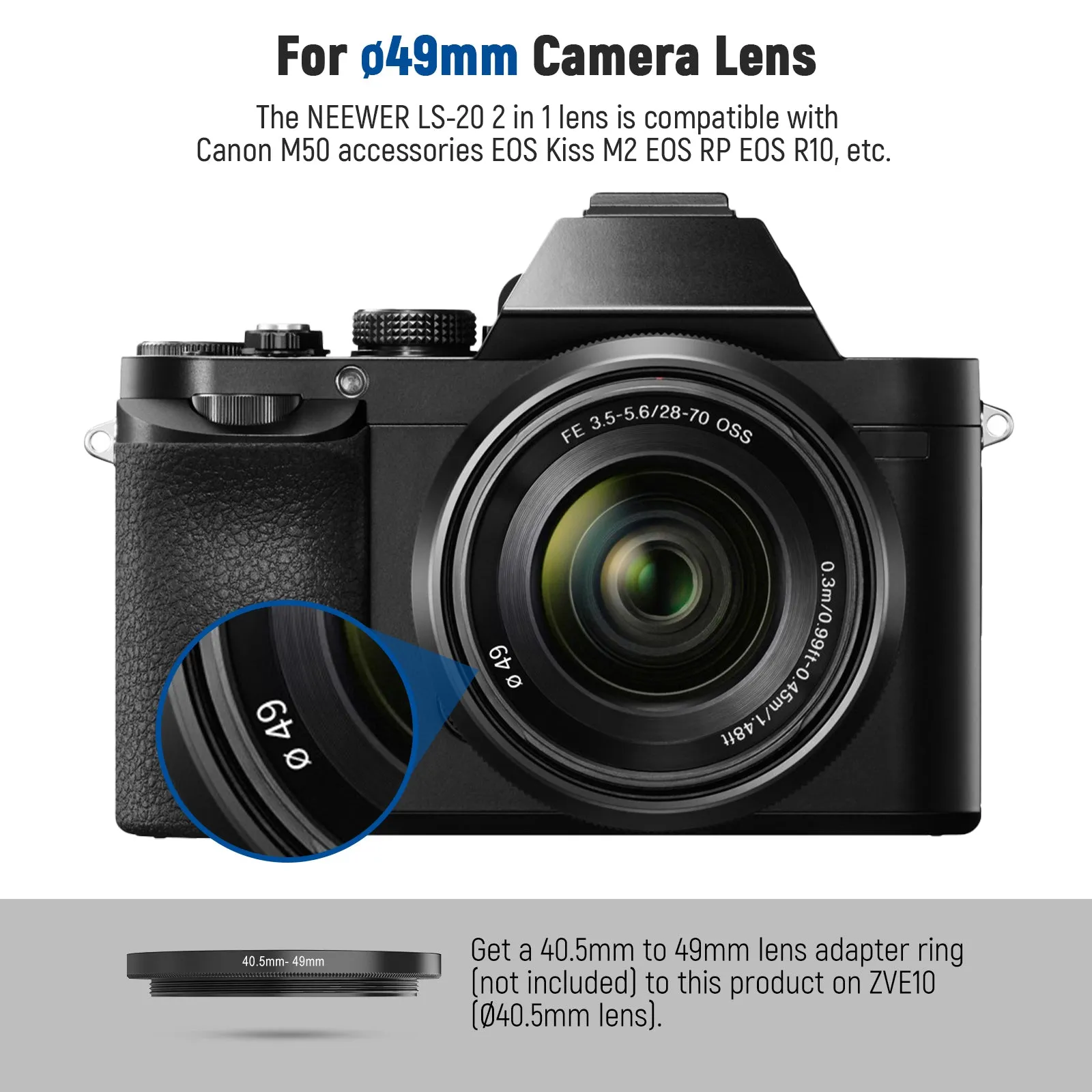NEEWER LS-20 0.43X HD 2 in 1 Fisheye & Macro Lens