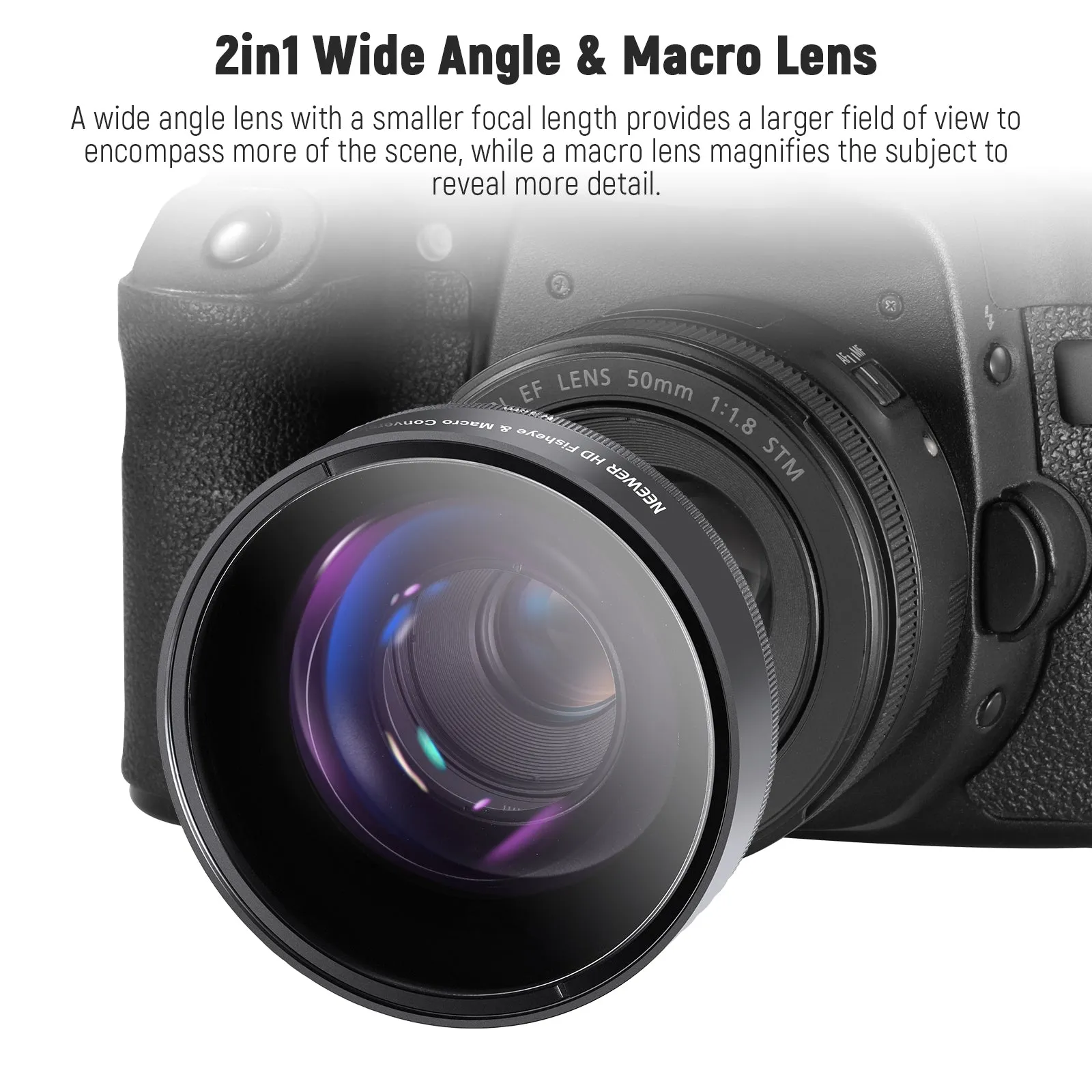 NEEWER LS-20 0.43X HD 2 in 1 Fisheye & Macro Lens