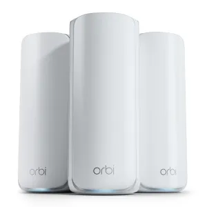 NETGEAR Orbi 770 Series Tri-Band WiFi 7 Mesh Network System (RBE773) - Router   2 Satellite Extenders, Security Features, Up to 11Gbps, Covers up to 8,000 sq. ft., 100 Devices, 2.5 Gig Internet Port