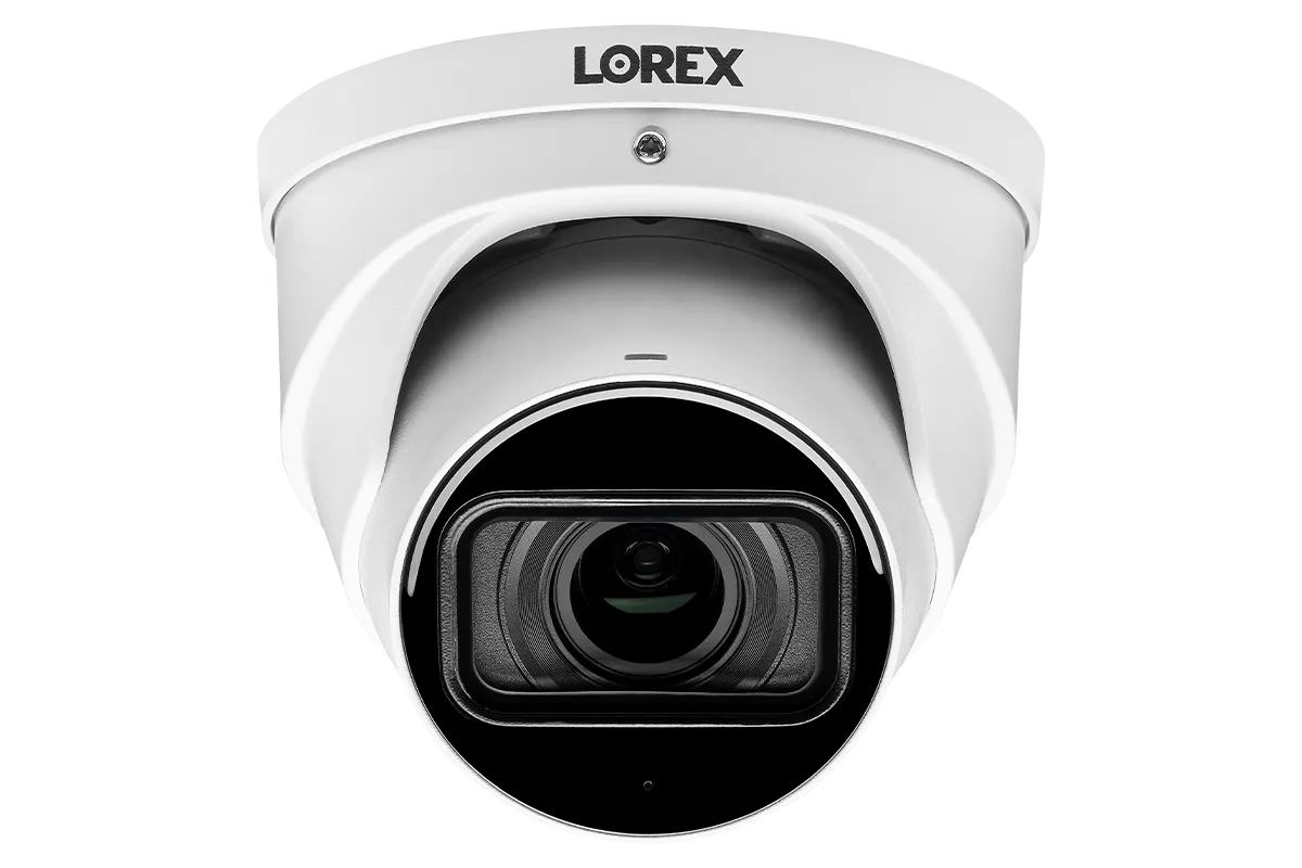 Nocturnal Series Lorex N4 - 4K IP Wired Dome Security Camera with Motorized Varifocal Lens, Real-Time 30FPS Recording and IK10 Vandal Proof