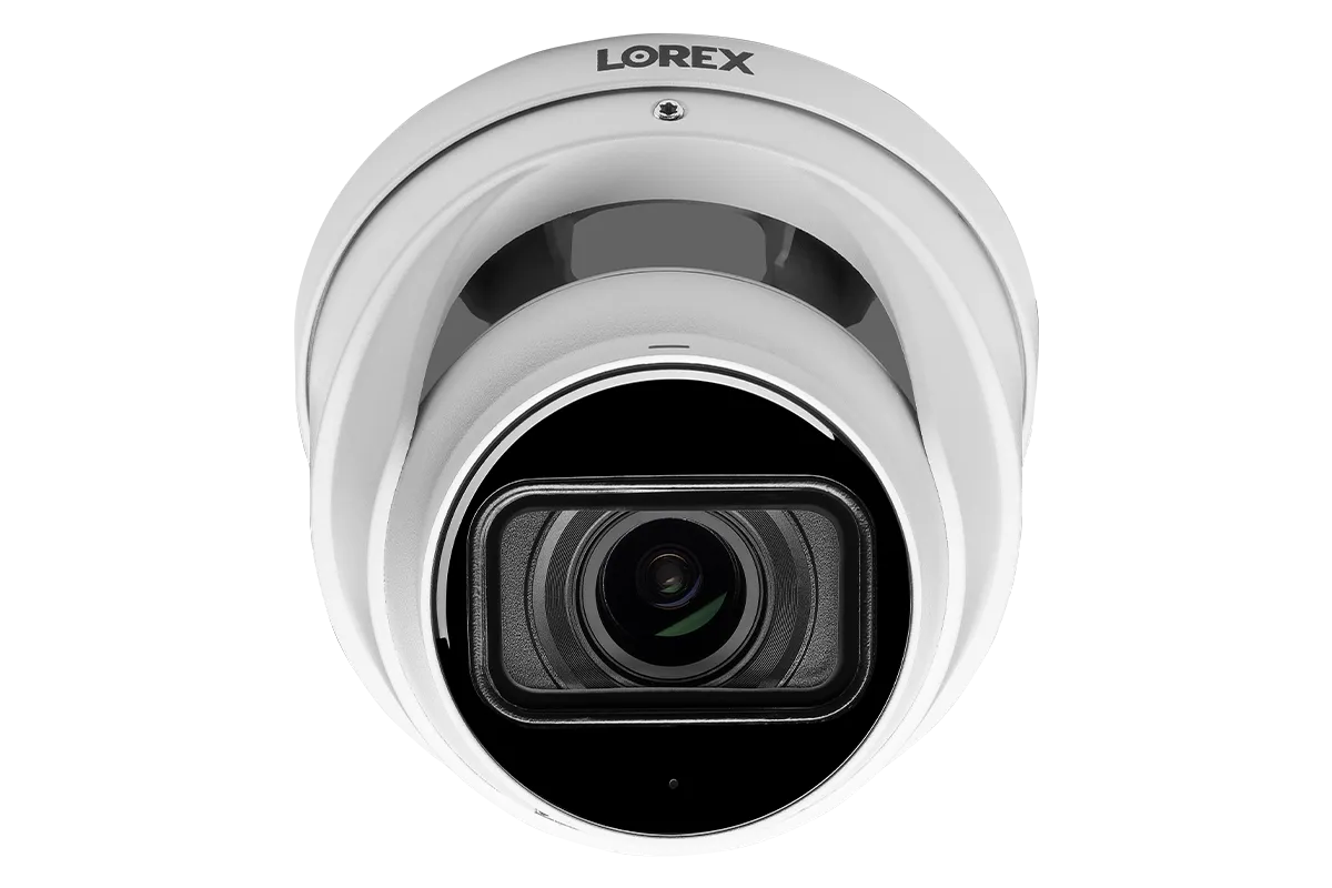 Nocturnal Series Lorex N4 - 4K IP Wired Dome Security Camera with Motorized Varifocal Lens, Real-Time 30FPS Recording and IK10 Vandal Proof