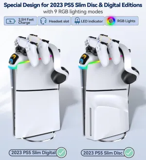 PS5 Controller Charger Station with RGB Light