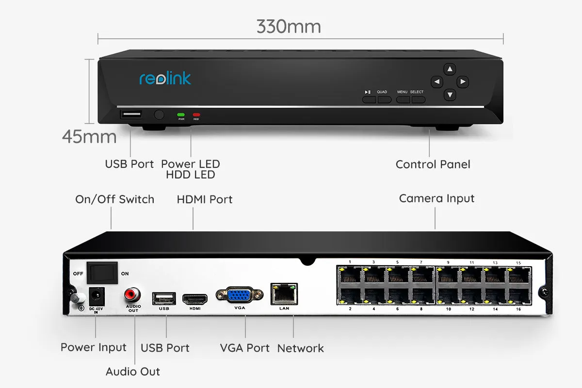 Reolink PoE 16 Channel NVR (Network Video Recorder)RLN16-410