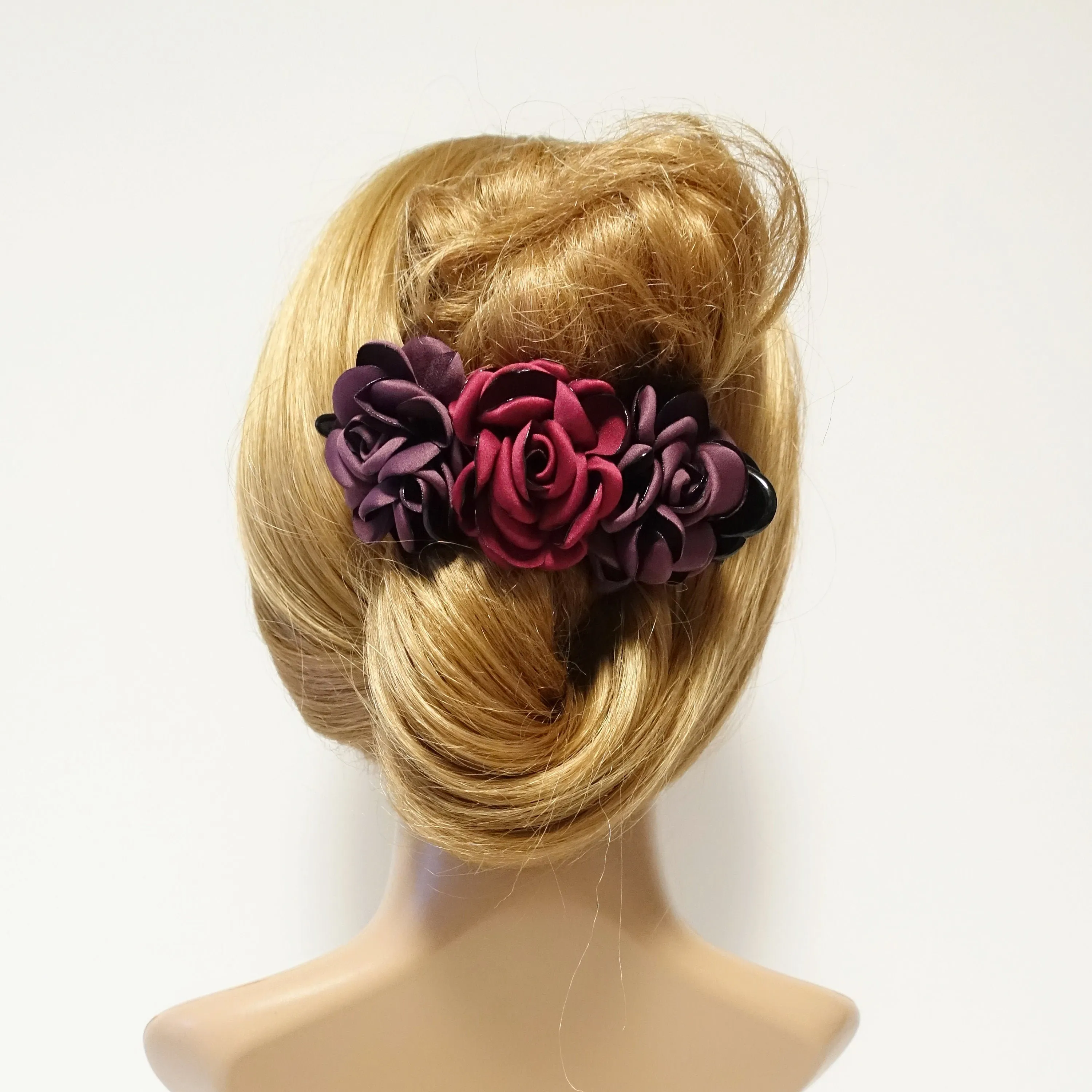 Rose Decorative 6 Prong Side hair Slide Jaw Claw Clip Clamp Flower Hair Accessories