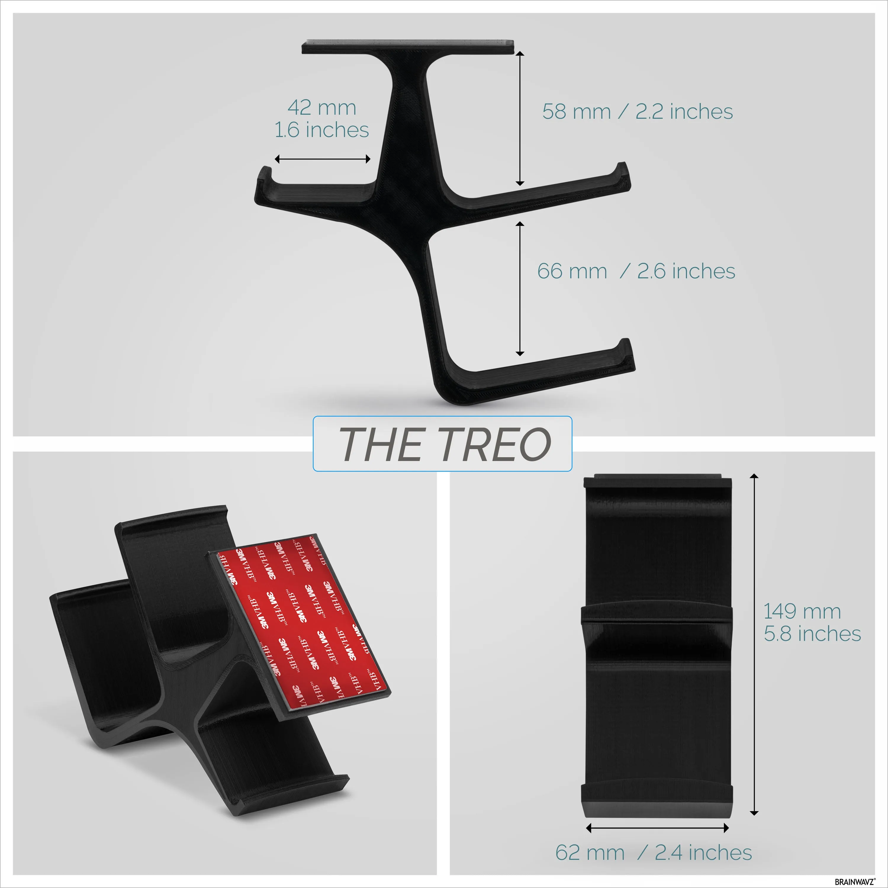 The Treo - Under Desk Dual Controller & Headphone Hanger