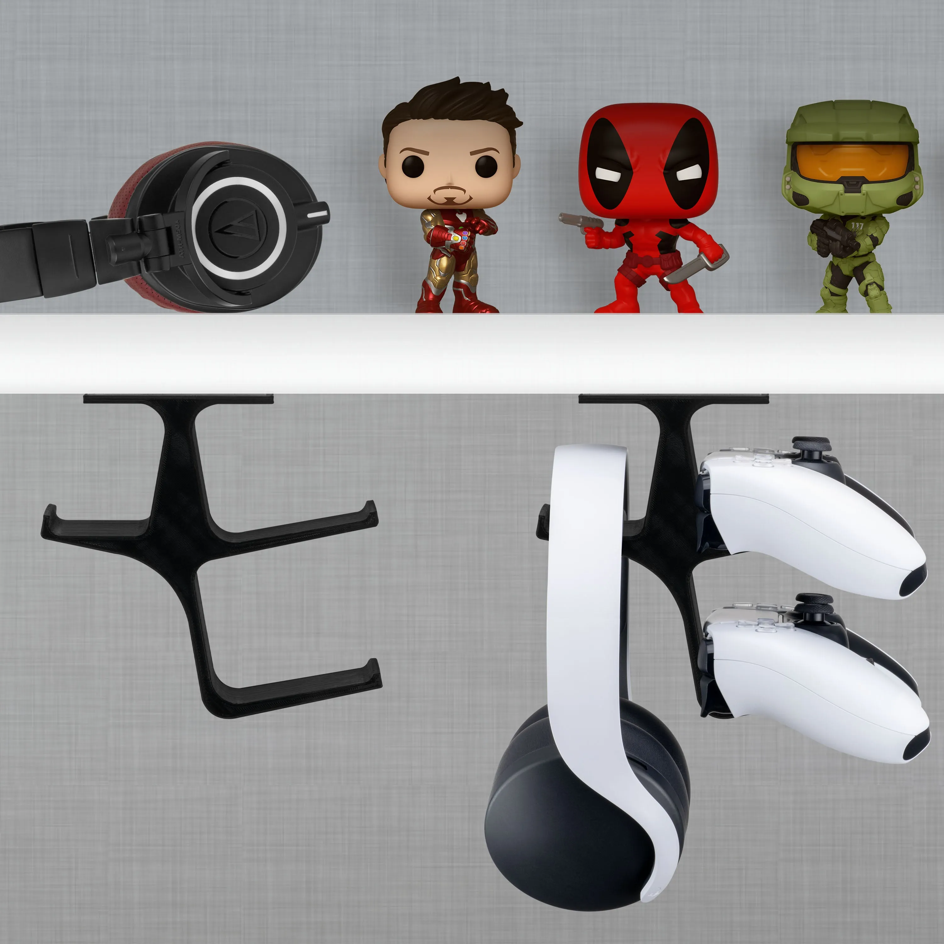 The Treo - Under Desk Dual Controller & Headphone Hanger